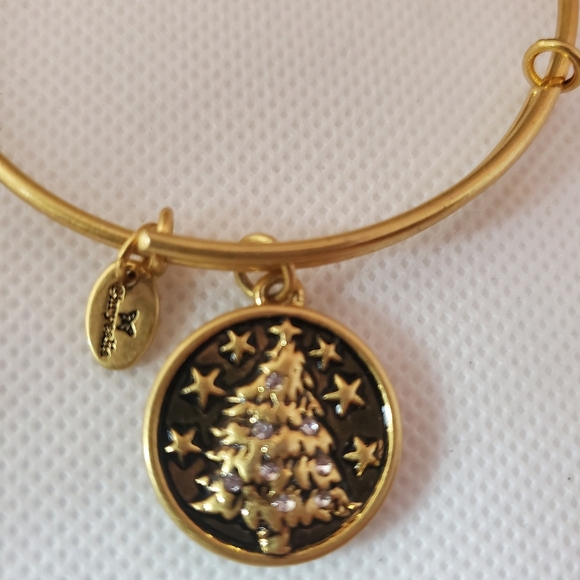 Chrysalis "Christmas Tree" Gold Plated Expandable Bangle Bracelet - Picture 5 of 5